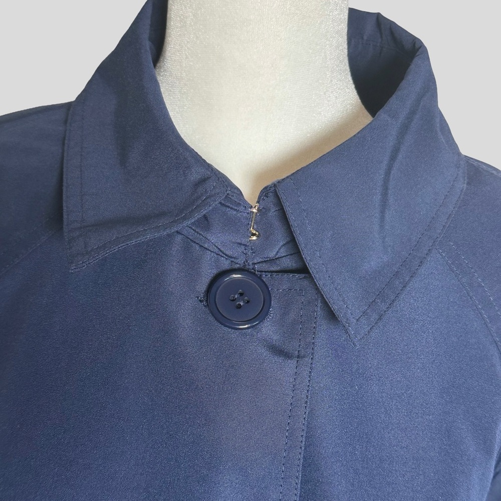 Draper James Navy Button-Front Trench Coat - Picture 9 of 12